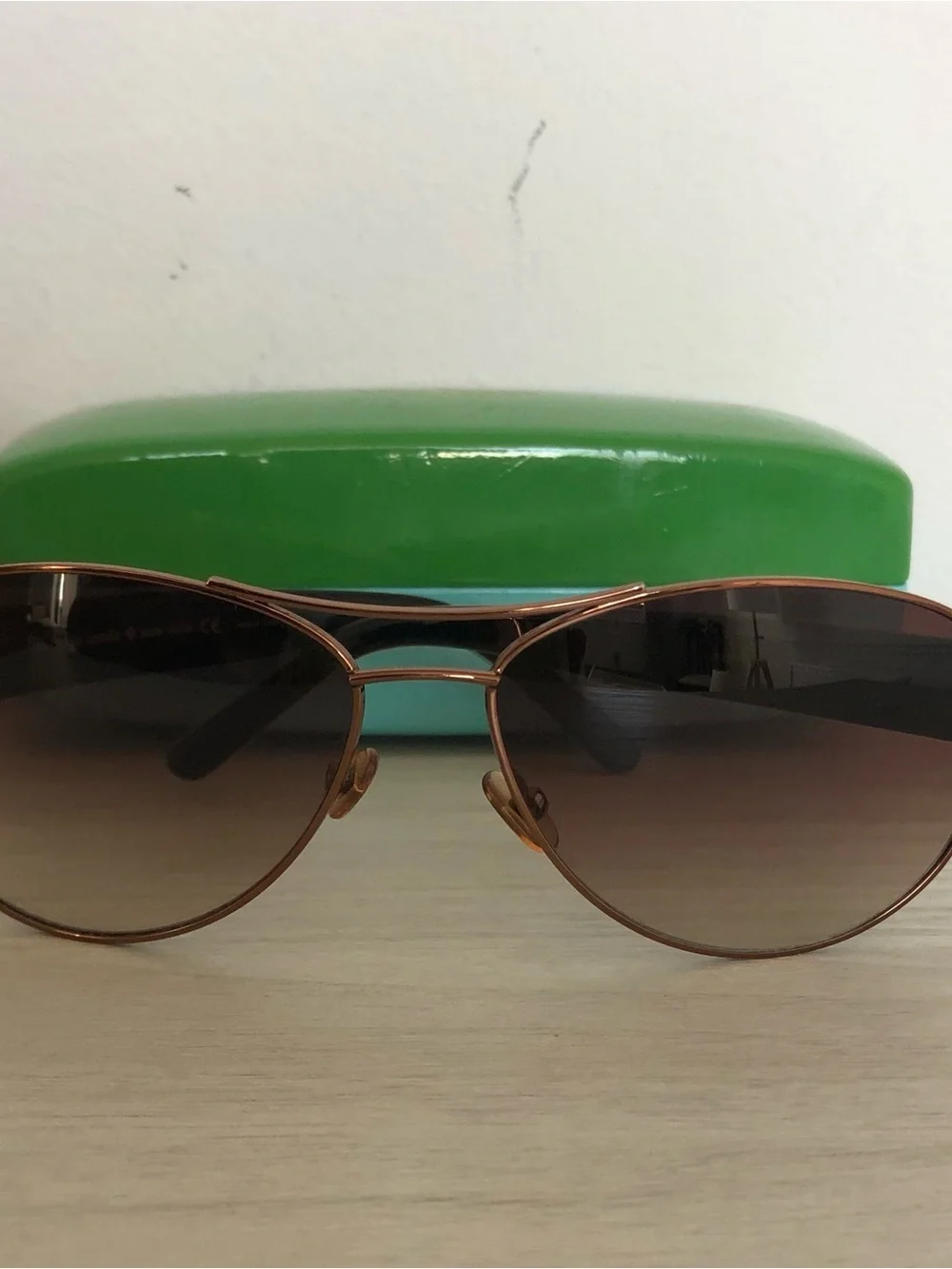 Kate Spade Navigator Sunglasses Bronze Leopard Print w Case Pouch